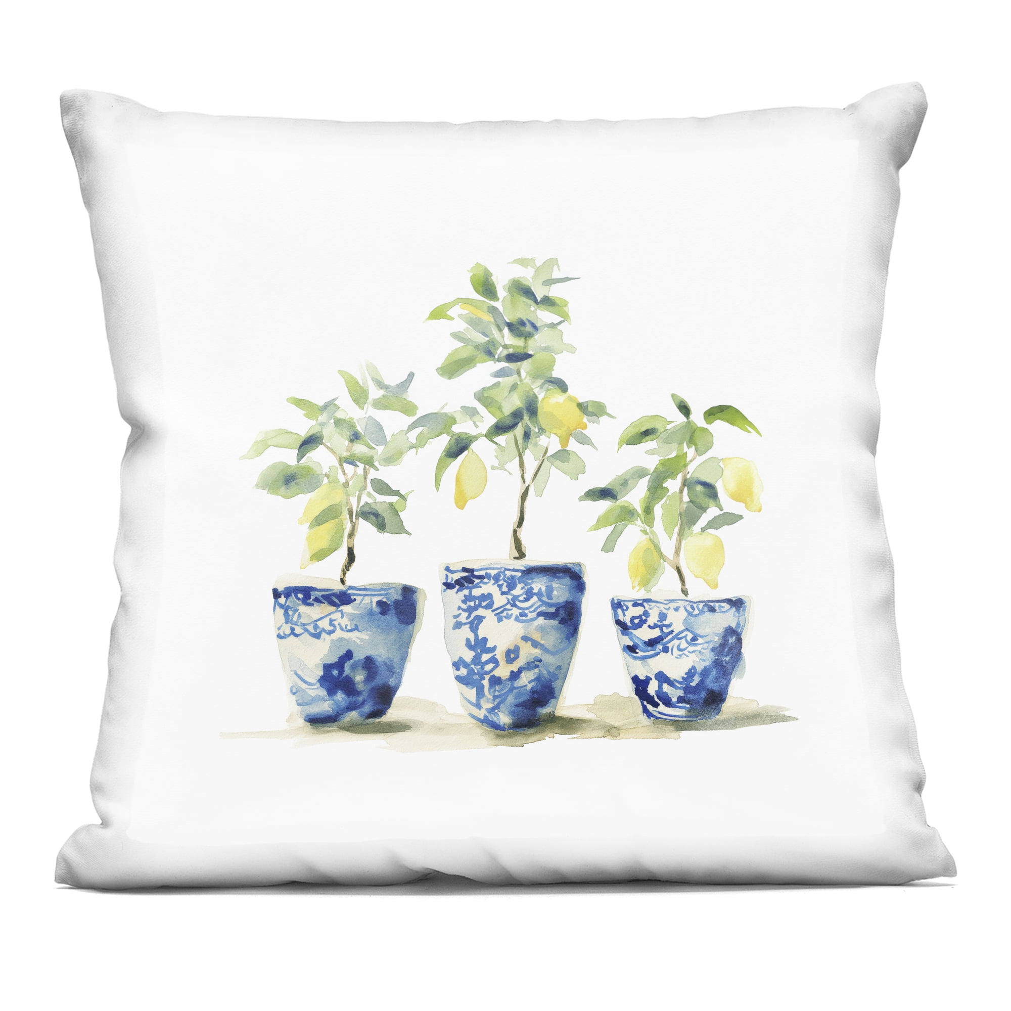 Stupell Industries Lemons In Blue Pots Decorative Printed Throw Pillow, design by Svetlana Aleynikova