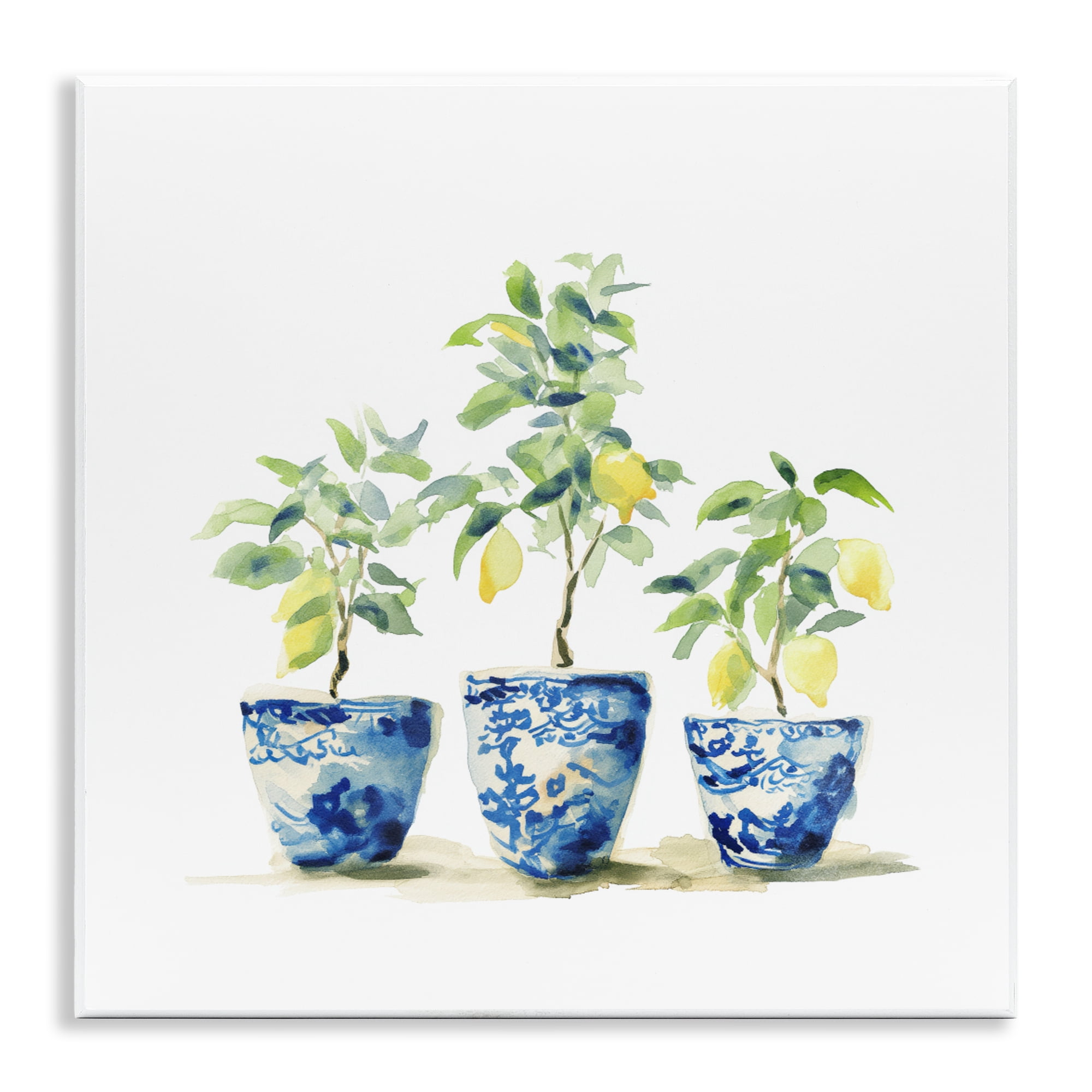 Stupell Industries Lemons In Blue Pots Wall Plaque Art, design by Svetlana Aleynikova