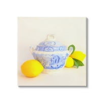 Stupell Industries Lemons & Ornate Pottery Food & Beverage Painting Gallery Wrapped Canvas Art Print Wall Art, 17 x 17
