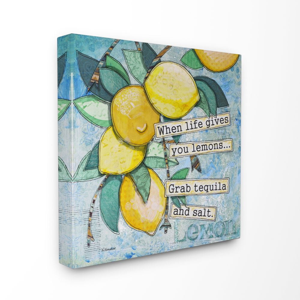 Stupell Industries Lemons Tequila Funny Word Kitchen Collage Design Canvas Wall Art by Let Your Art Soar