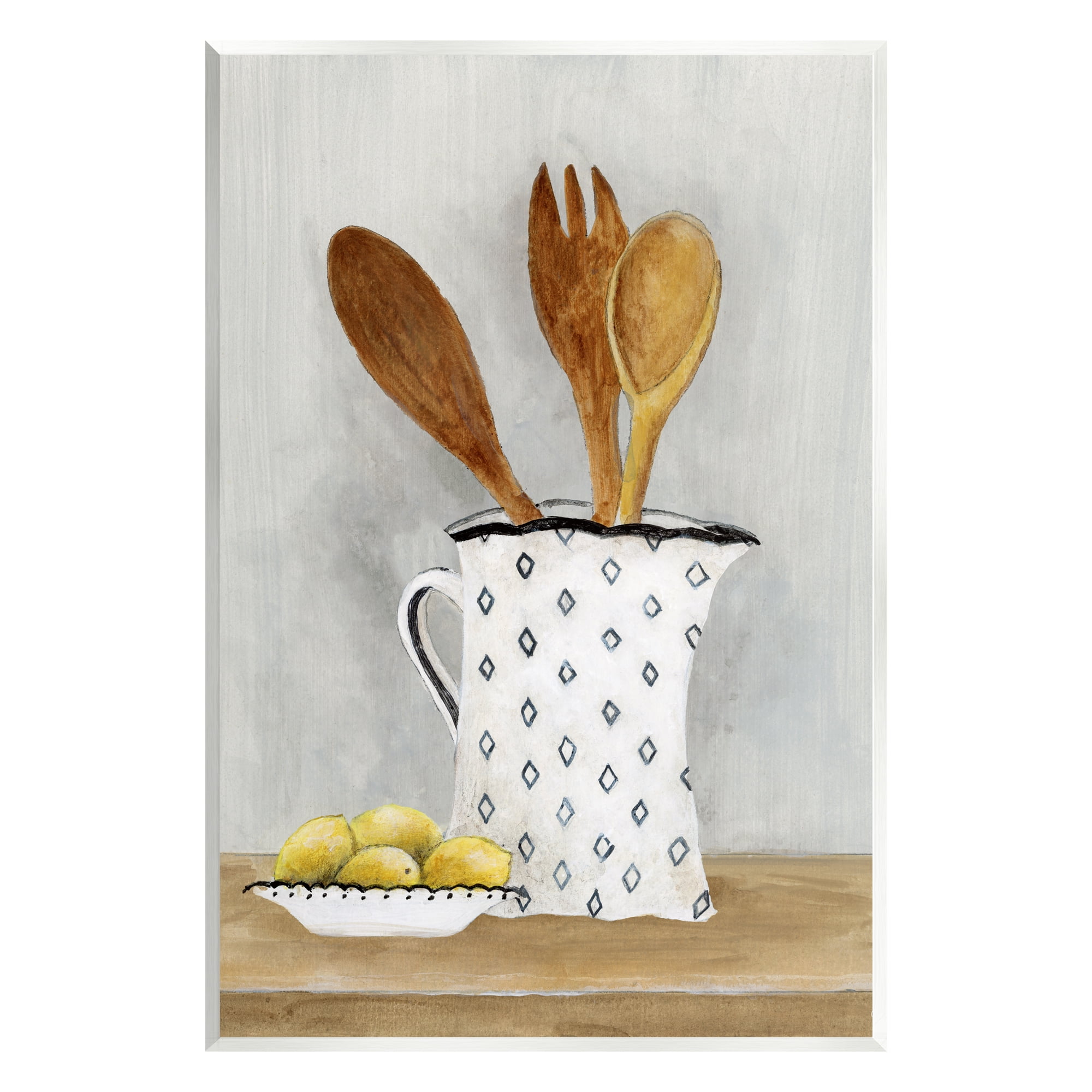 Stupell Industries Lemons & Utensils Kitchen Painting Food & Beverage Painting Unframed Art Print Wall Art
