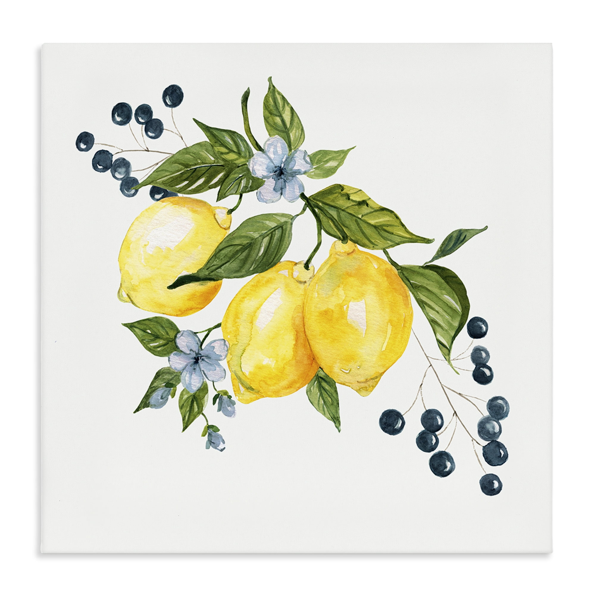 Stupell Industries Lemons with Blossoms & Berries Canvas Wall Art, design by Livi Finn