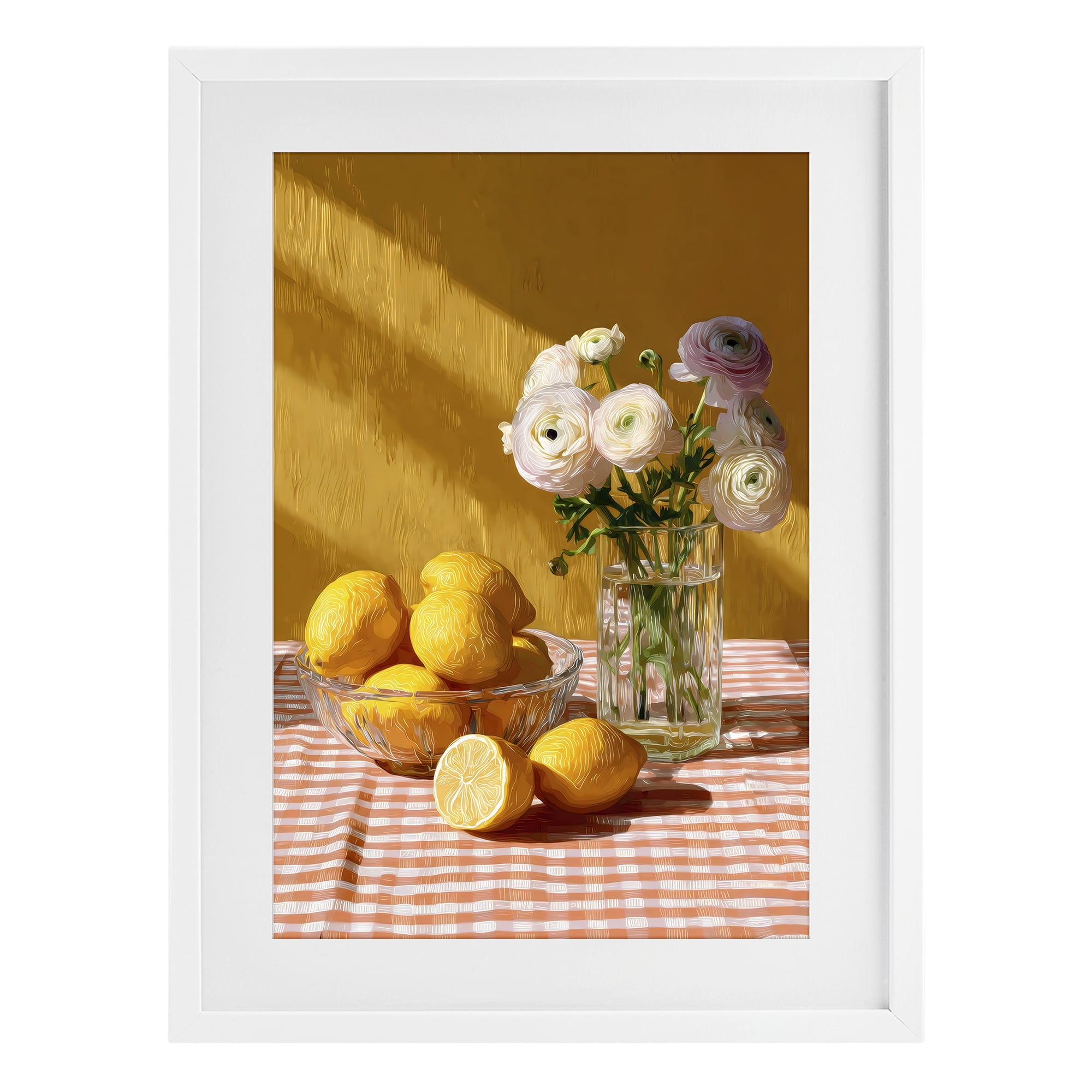 Stupell Industries Lemony Breakfast Arrangement White Framed Print Under Glass, design by Petal Prints Design