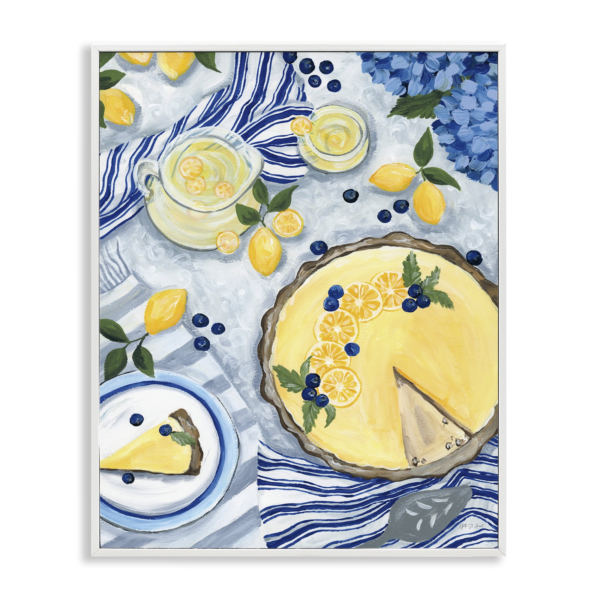 Stupell Industries Lemony Summer Picnic Food & Beverage Painting White Framed Art Print Wall Art, 16 x 20