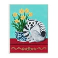 thumbnail image 1 of Stupell Industries Lemur and Daffodil Flower Vase Blue Red Animal Painting Wall Plaque by Sally B, 1 of 6