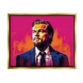 thumbnail image 1 of Stupell Industries Leonardo DiCaprio on Pink Abstract Painting Gold Floater Framed Art Print Wall Art, 21 x 17, 1 of 10