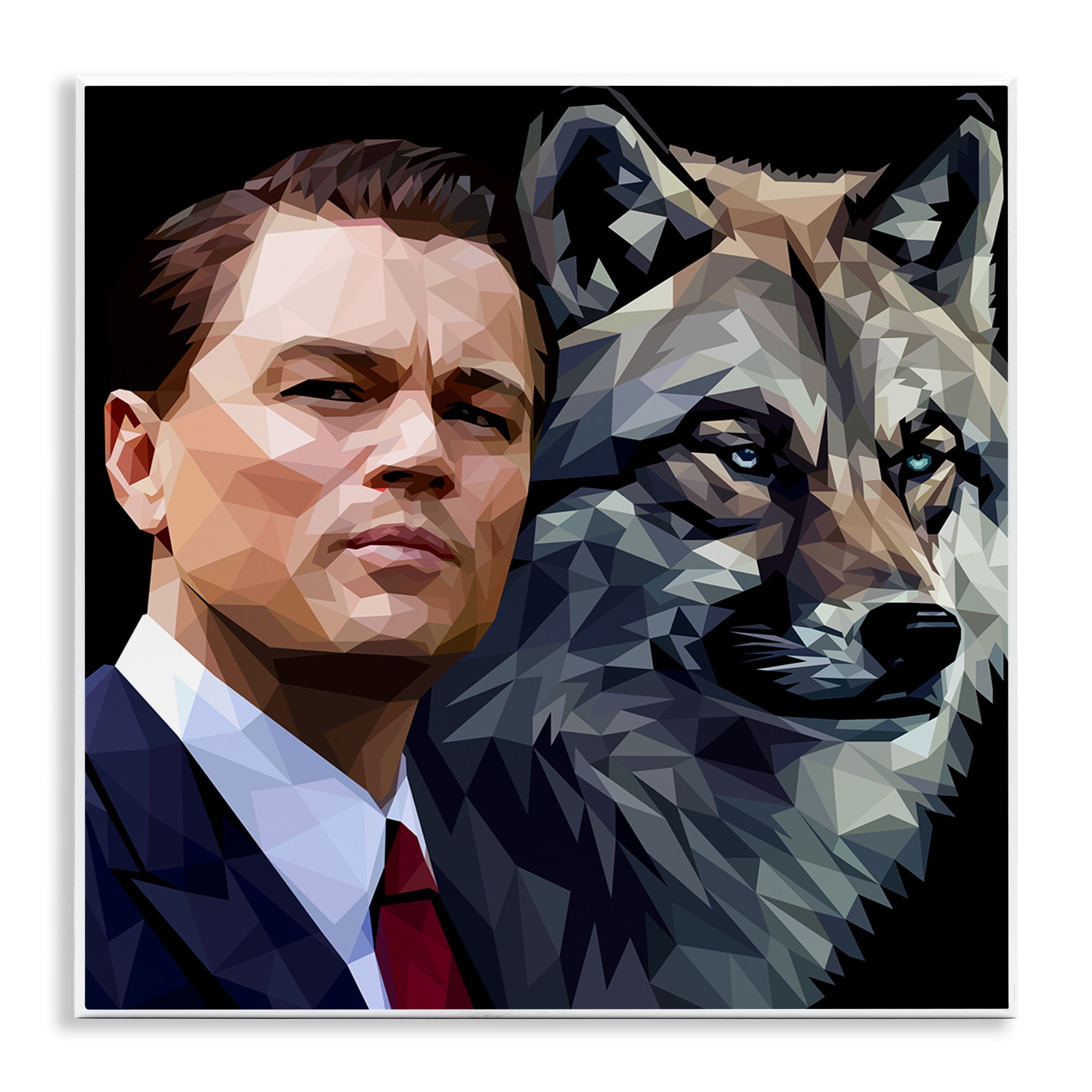 Stupell Industries Leonardo with Wolf People Painting Unframed Art Print Wall Art, 12 x 12