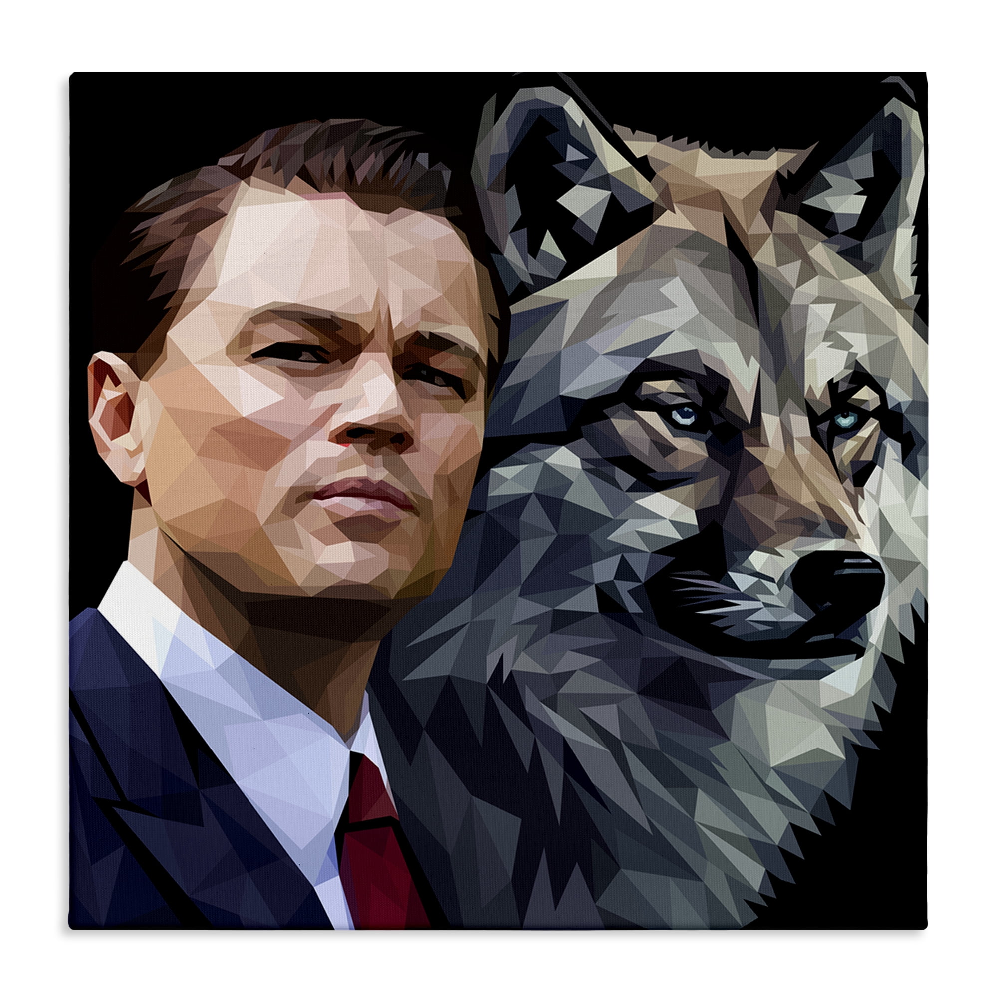 Stupell Industries Leonardo with Wolf People Painting Wrapped Canvas Art Print Wall Art, 36 x 36