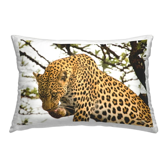 Stupell Industries Leopard After Lunch Decorative Printed Throw Pillow Design by Max Blakesberg Studios.