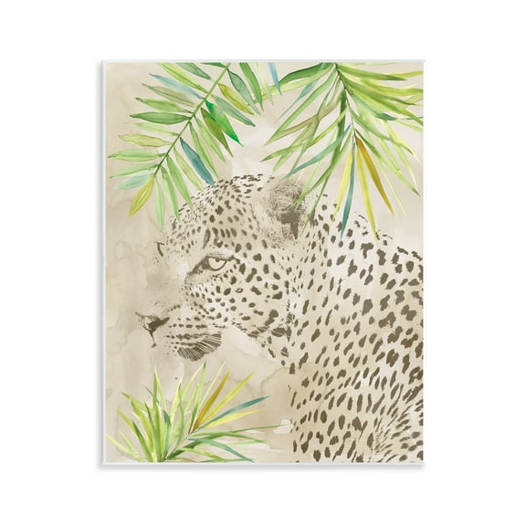 Stupell Industries Leopard Impression & Palms Animals Painting Unframed Art Print Wall Art, 11 x 14