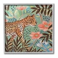 thumbnail image 1 of Stupell Industries Leopard & Jungle Florals Animals & Insects Painting Gray Framed Art Print Wall Art, 24 x 24, 1 of 9