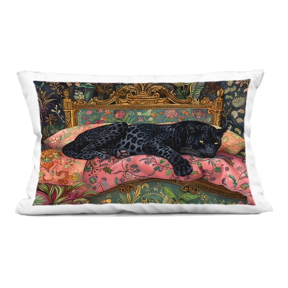 Stupell Industries Leopard Lounge on Ornate Textiles Decorative Printed Throw Pillow design by Creative Studio, 14 x 7 x 20