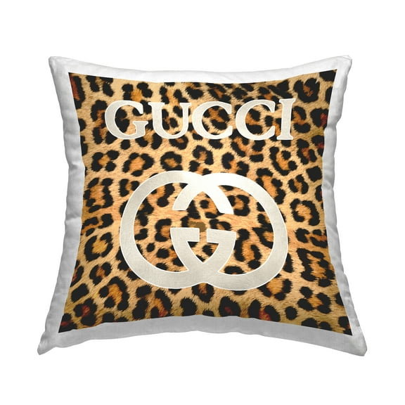 Stupell Industries Leopard Pattern Fashion Square Decorative Printed Throw Pillow, 18 x 18