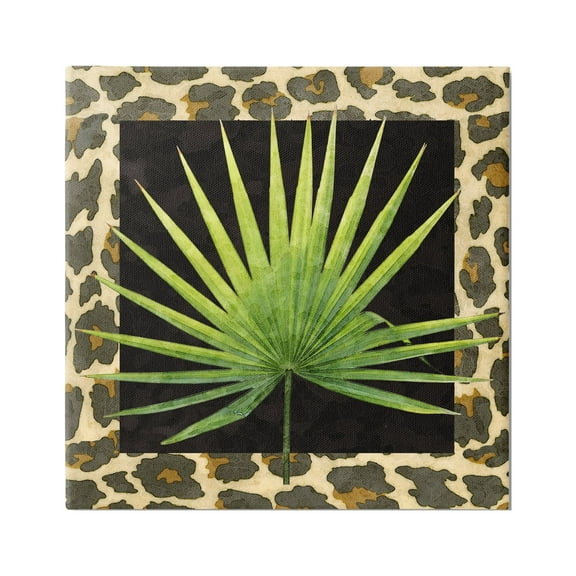 Stupell Industries Leopard Pattern Leaf Botanical & Floral Painting Gallery Wrapped Canvas Print Wall Art, 17 x 17
