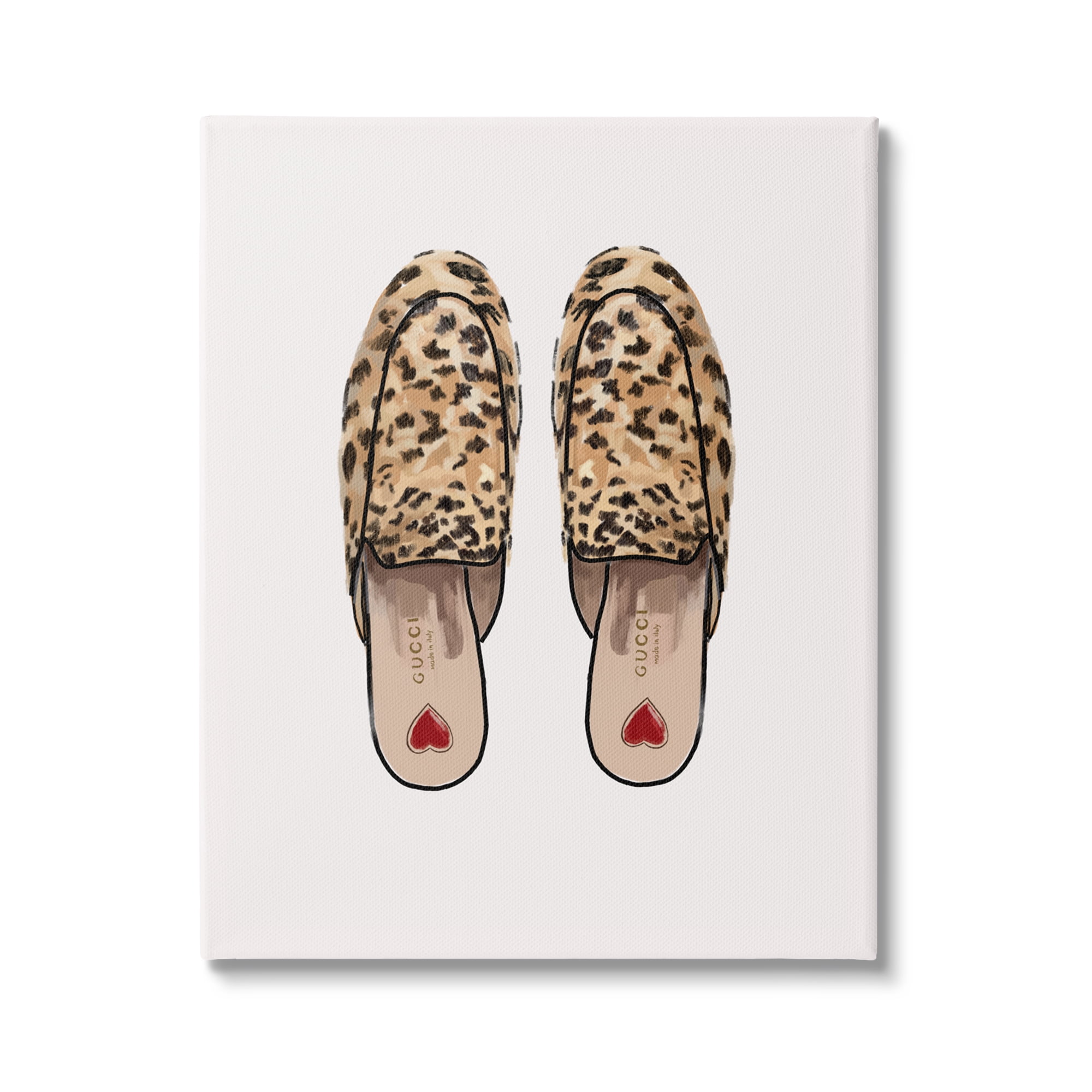 Stupell Industries Leopard Pattern Loafers Beauty & Fashion Painting Gallery Wrapped Canvas Print Wall Art, 16 x 20