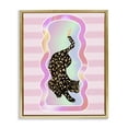 thumbnail image 1 of Stupell Industries Leopard & Pink Stripes Animals & Insects Painting Gold Floater Framed Canvas Art Print Wall Art, 25 x 31, 1 of 10