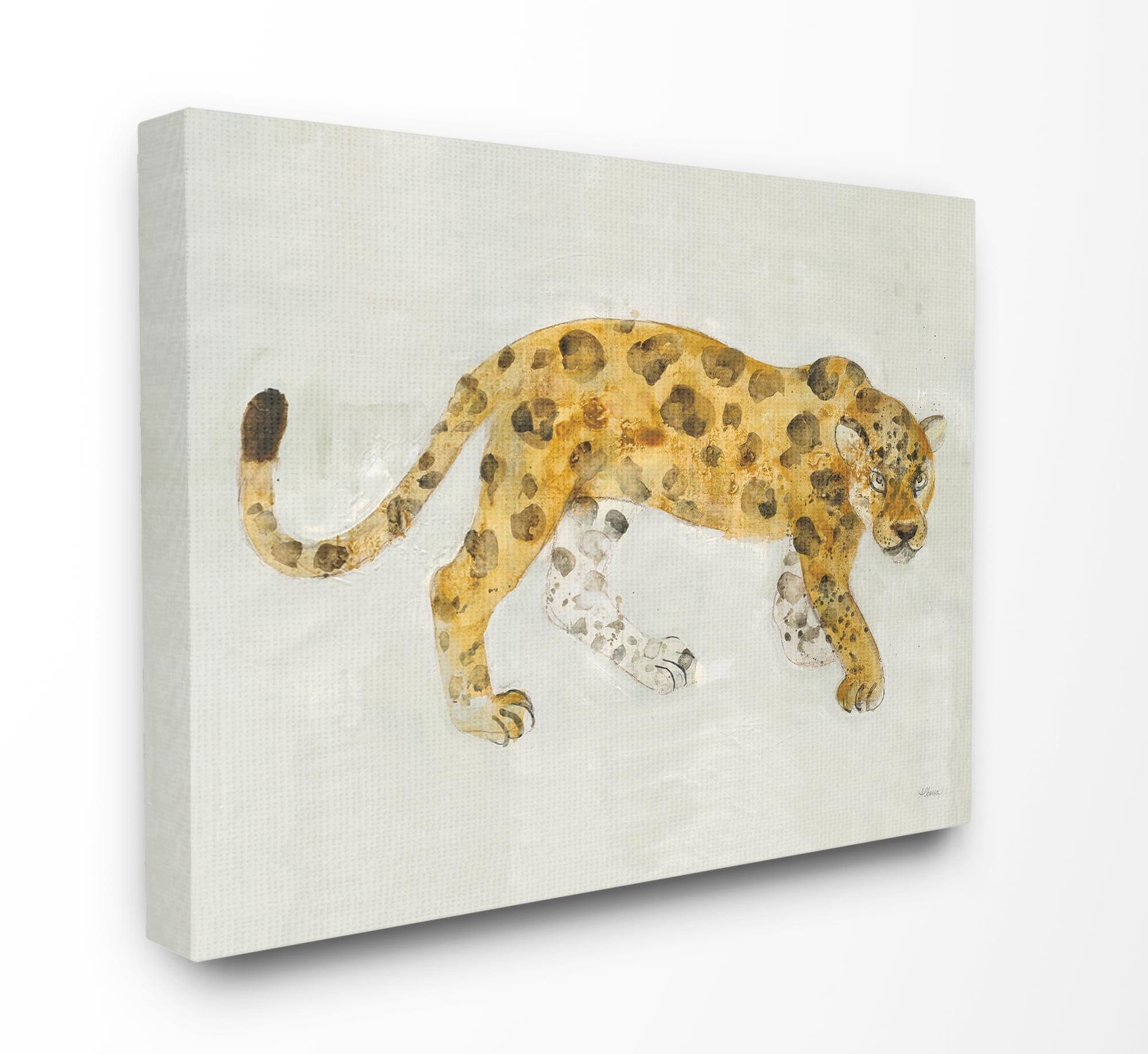 Stupell Industries Leopard Prowling Large Cat Animal Watercolor Painting Canvas Wall Art, 36 x 48, byMiranda Thomas