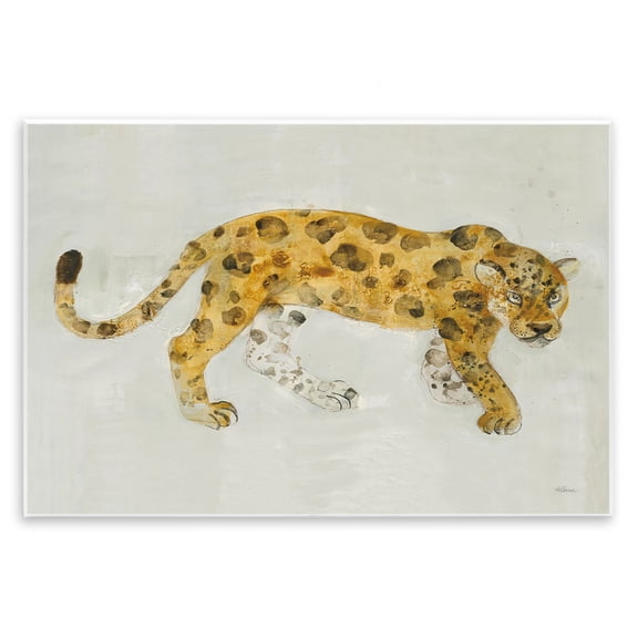 Stupell Industries Contemporary Leopard Prowling Large Cat Animal Watercolor Wall Plaque Art, 15 x 10, by Miranda Thomas