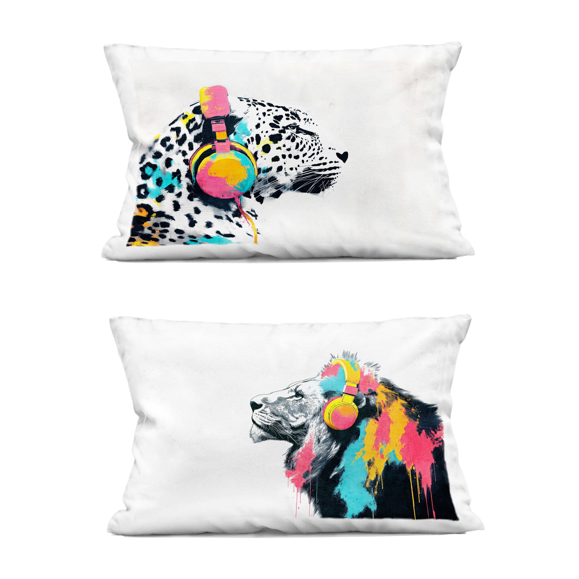 Stupell Industries Leopard and Lion On Air 2 Piece Decorative Printed Throw Pillow Set, design by Svetlana Aleynikova