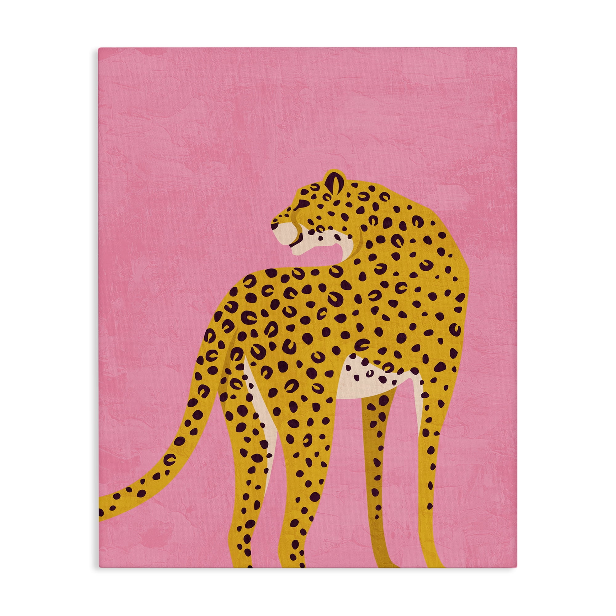 Stupell Industries Leopard on Pink Serenade Canvas Wall Art, design by Kim Allen