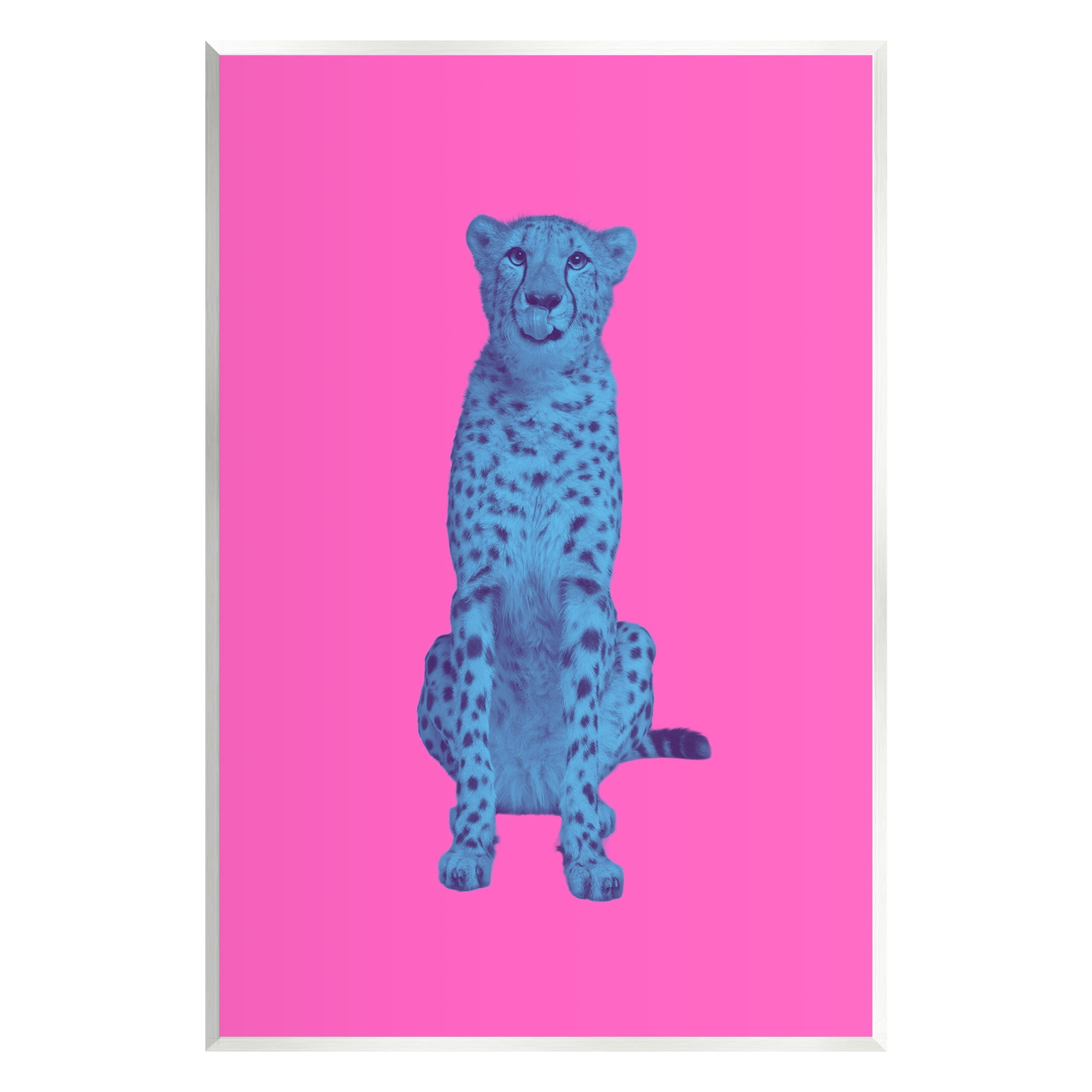 Stupell Industries Leopard on Vivid Pink Animals & Insects Painting Unframed Art Print Wall Art, 13 x 19