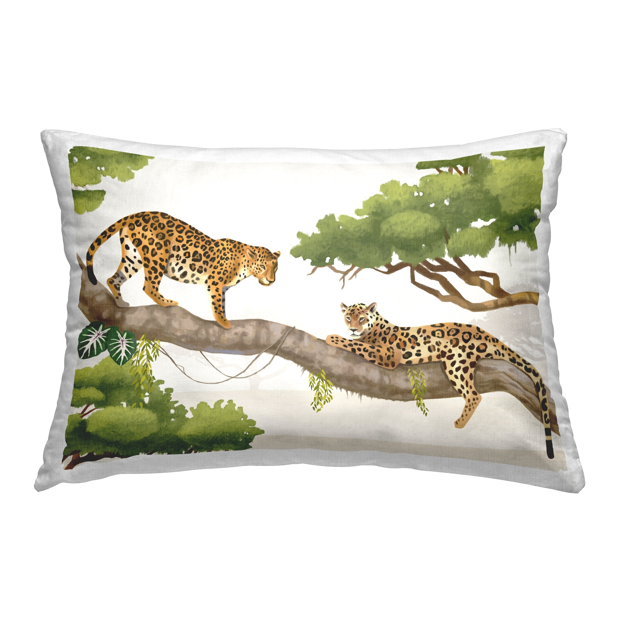 Stupell Industries Leopards in Tree Decorative Printed Throw Pillow, 14 x 20