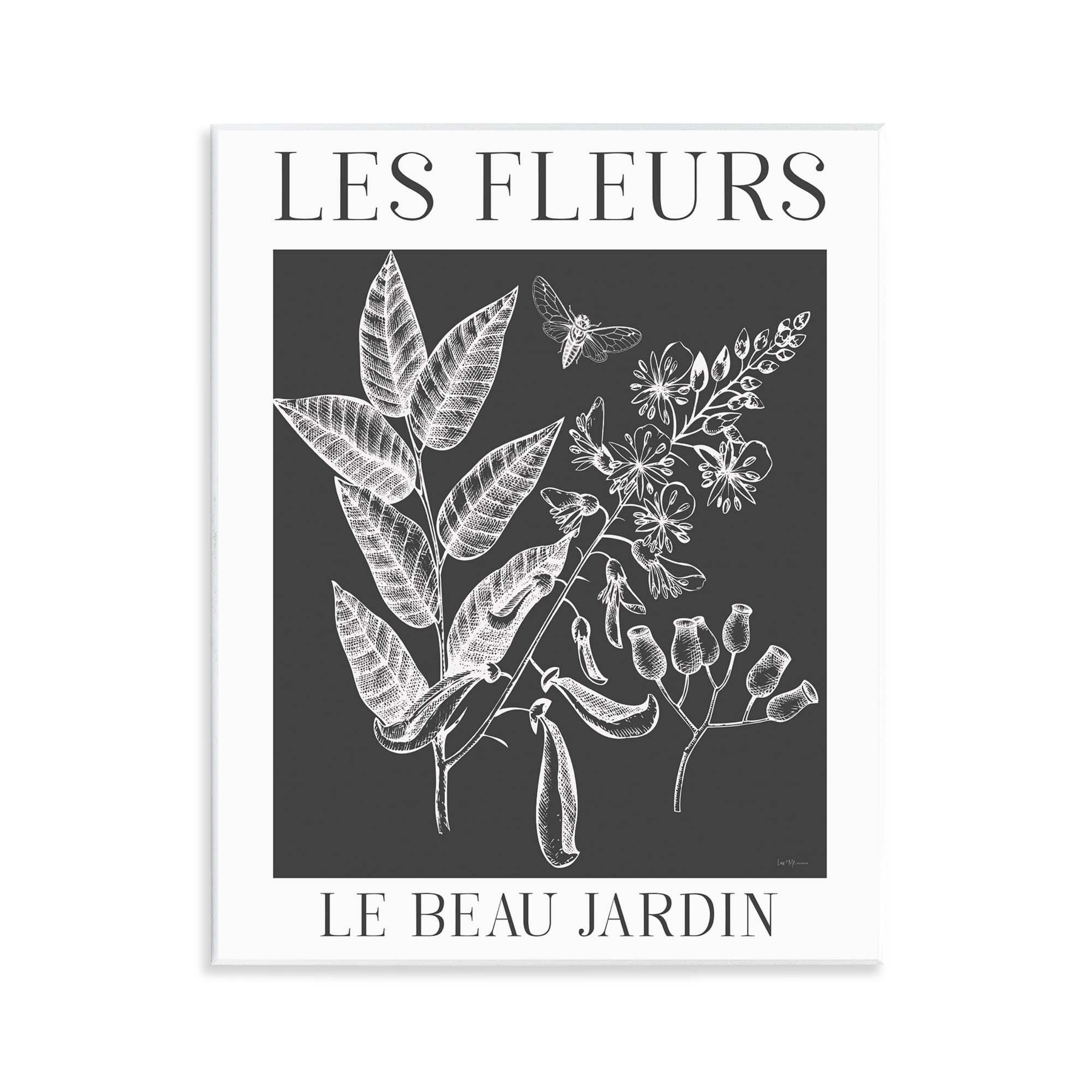 Stupell Industries Les Fleurs Black & White Contour Wall Plaque Art, design by Lux + Me Designs