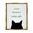 thumbnail image 1 of Stupell Industries Less People More Cats Inspirational Painting Gold Floater Framed Canvas Art Print Wall Art, 17 x 21, 1 of 2