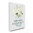 thumbnail image 1 of Stupell Industries Less Worry More Prayer Phrase Cottage Floral Bouquet Canvas Wall Art Design by Lettered and Lined, 24" x 30", 1 of 6