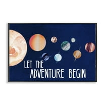 Stupell Industries Let Adventure Begin Astrology & Stars Painting Black Framed Art Print Wall Art, 18 x 12