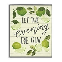 Stupell Industries Let Evening Be Gin Food & Beverage Painting Black Framed Art Print Wall Art, 11 x 14