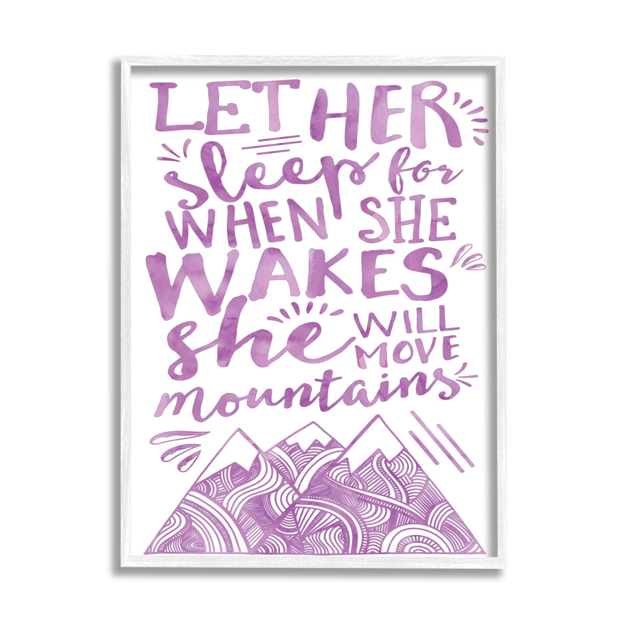 Stupell Industries Let Her Sleep Purple Mountains, 11 x 14,Design by Erica Billups