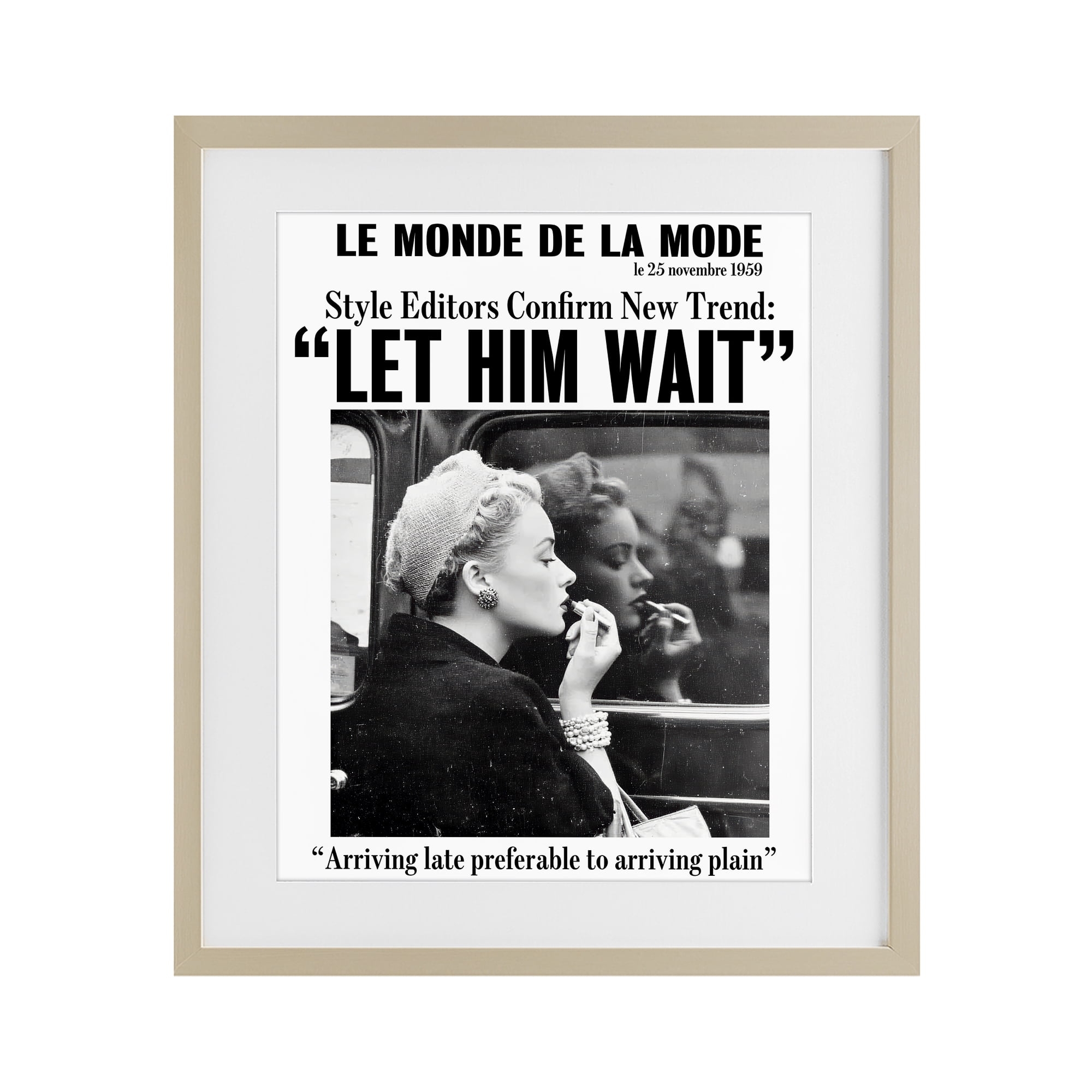 Stupell Industries Let Him Wait Advice Birch Framed Print Under Glass, design by Annabelle Hall