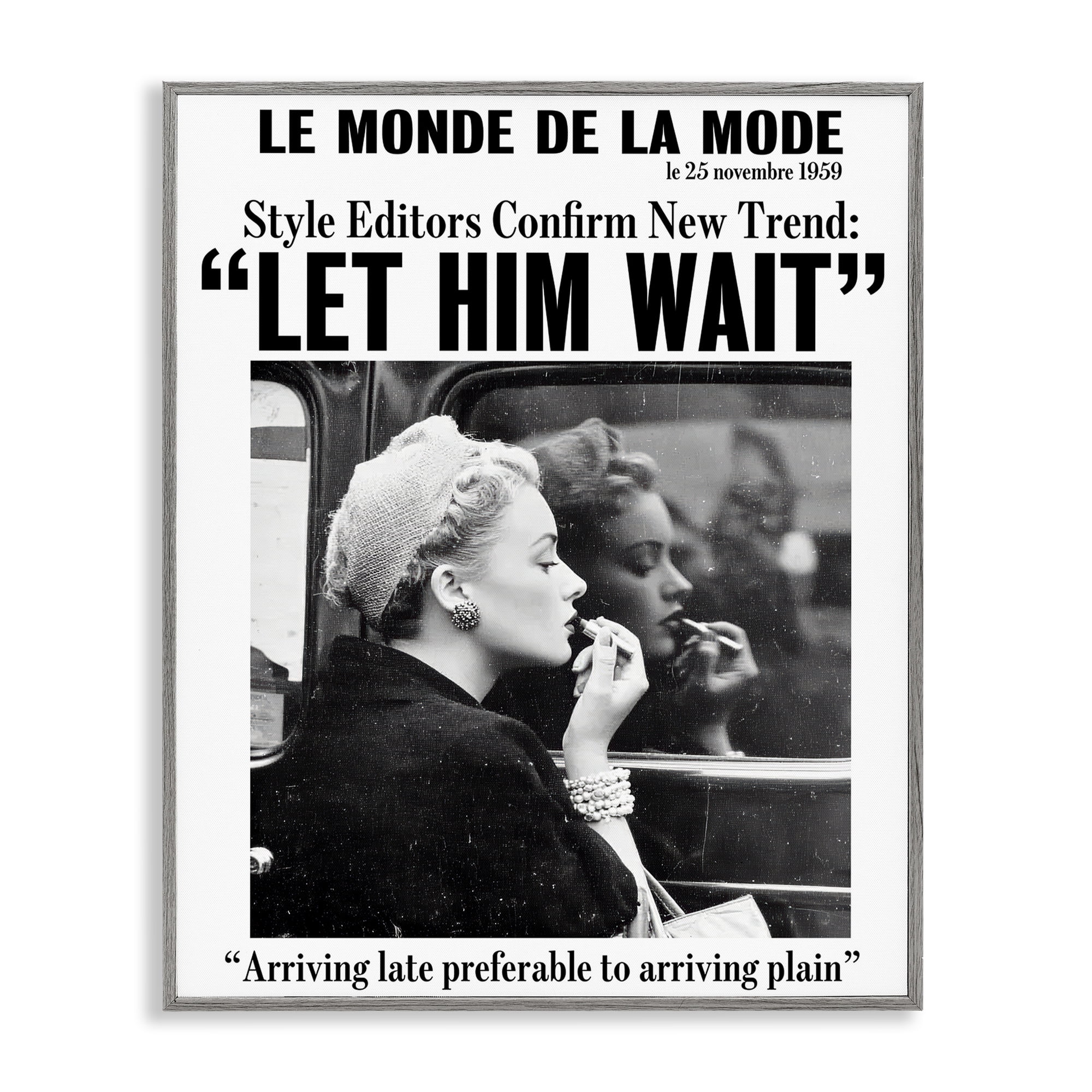 Stupell Industries Let Him Wait Advice Gray Framed Giclee Art, design by Annabelle Hall