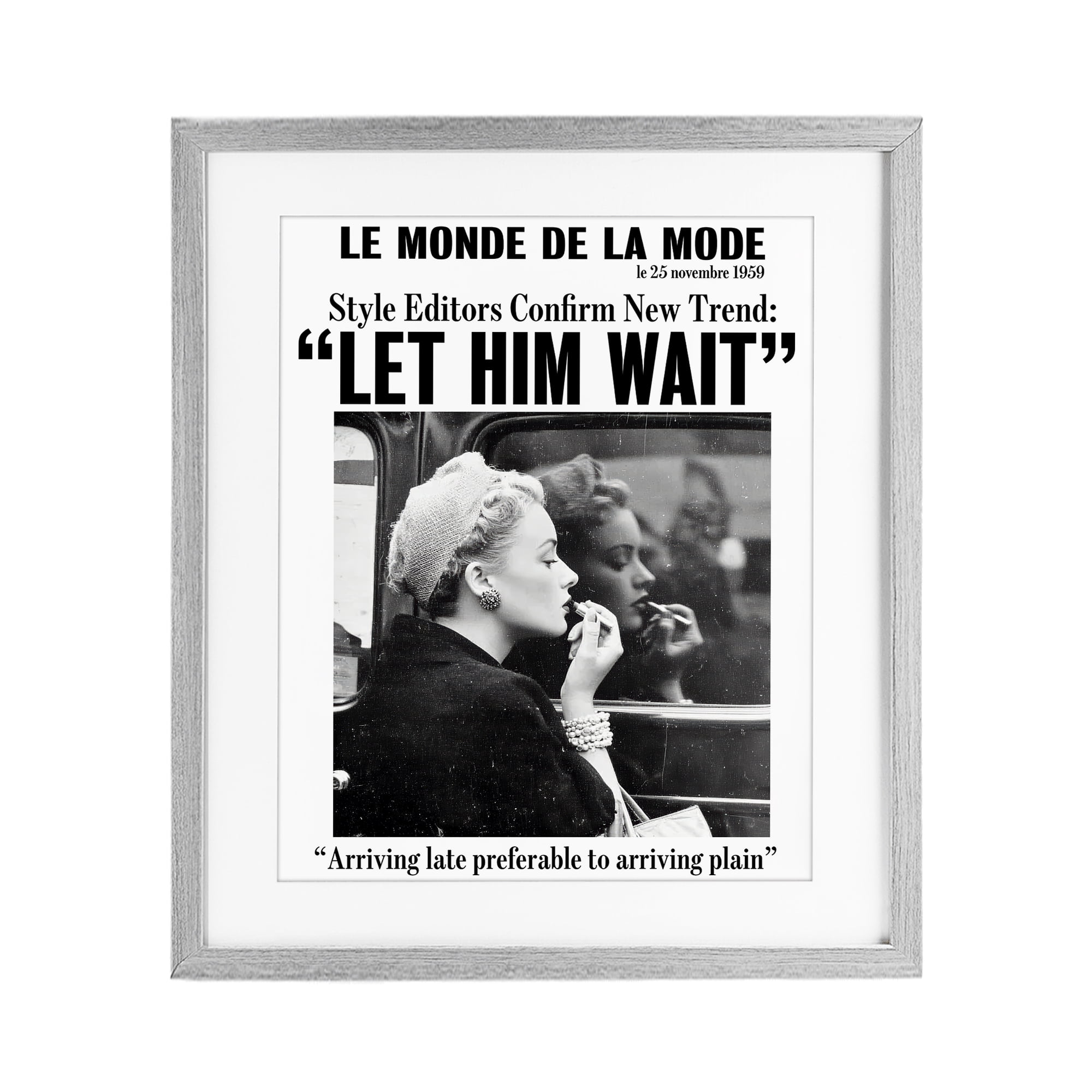 Stupell Industries Let Him Wait Advice Gray Framed Print Under Glass, design by Annabelle Hall