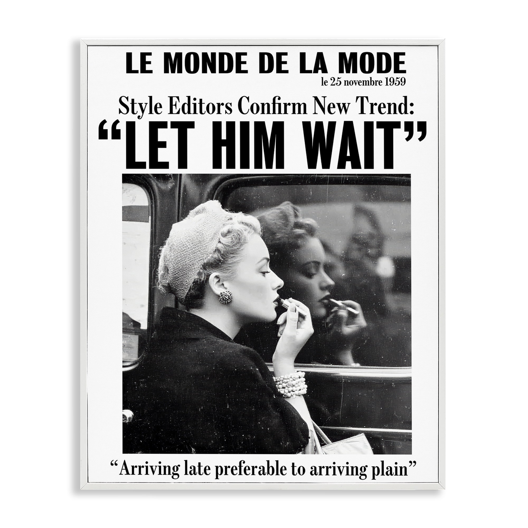Stupell Industries Let Him Wait Advice White Framed Giclee Art, design by Annabelle Hall