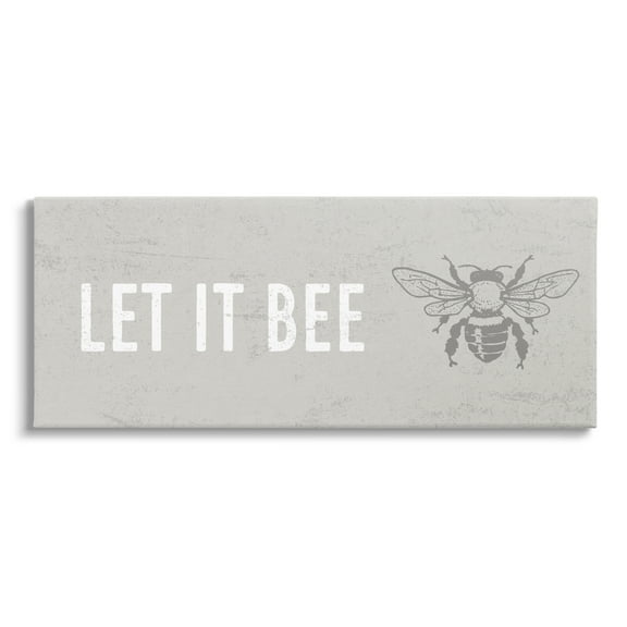 Stupell Industries Let It Bee Flying Insect Bumble Wasp Motif Graphic Art Gallery Wrapped Canvas Print Wall Art, Design by Daphne Polselli