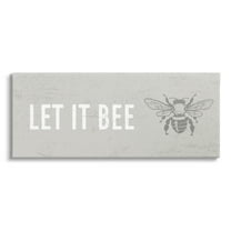 Stupell Industries Let It Bee Flying Insect Bumble Wasp Motif Graphic Art Gallery Wrapped Canvas Print Wall Art, Design by Daphne Polselli