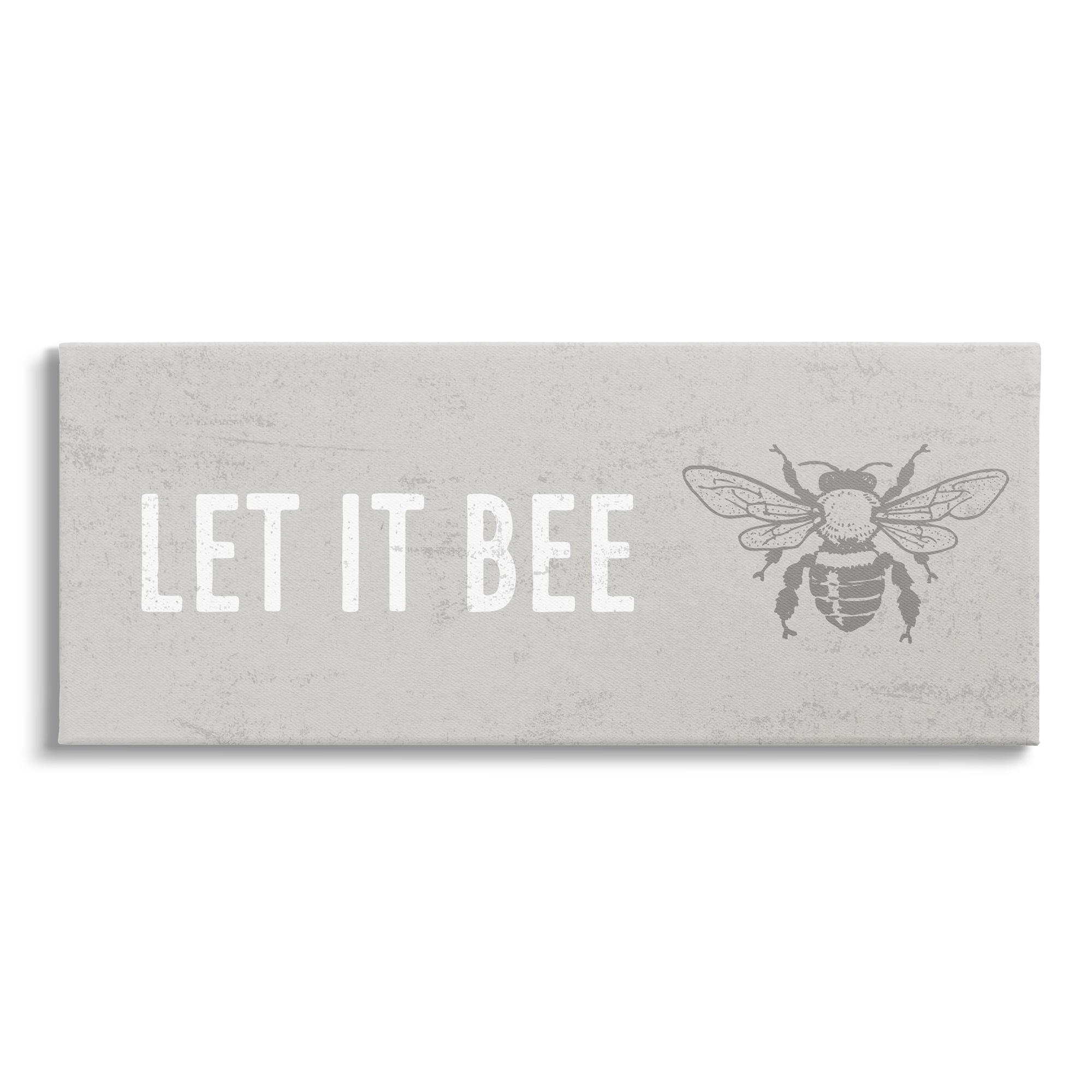 Stupell Industries Let It Bee Flying Insect Bumble Wasp Motif Graphic Art Gallery Wrapped Canvas Print Wall Art, Design by Daphne Polselli