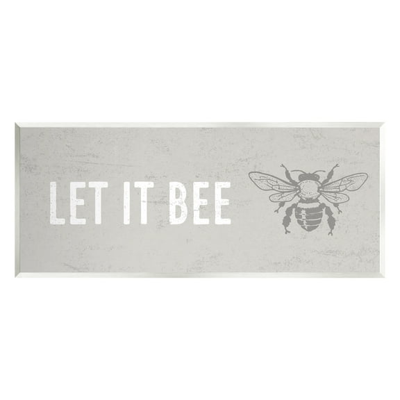 Stupell Industries Let It Bee Flying Insect Bumble Wasp Motif Graphic Art Unframed Art Print Wall Art, Design by Daphne Polselli