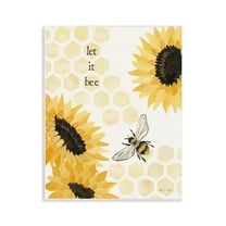 Stupell Industries Let It Bee Honeycomb Botanical & Floral Painting Unframed Art Print Wall Art, 11 x 14