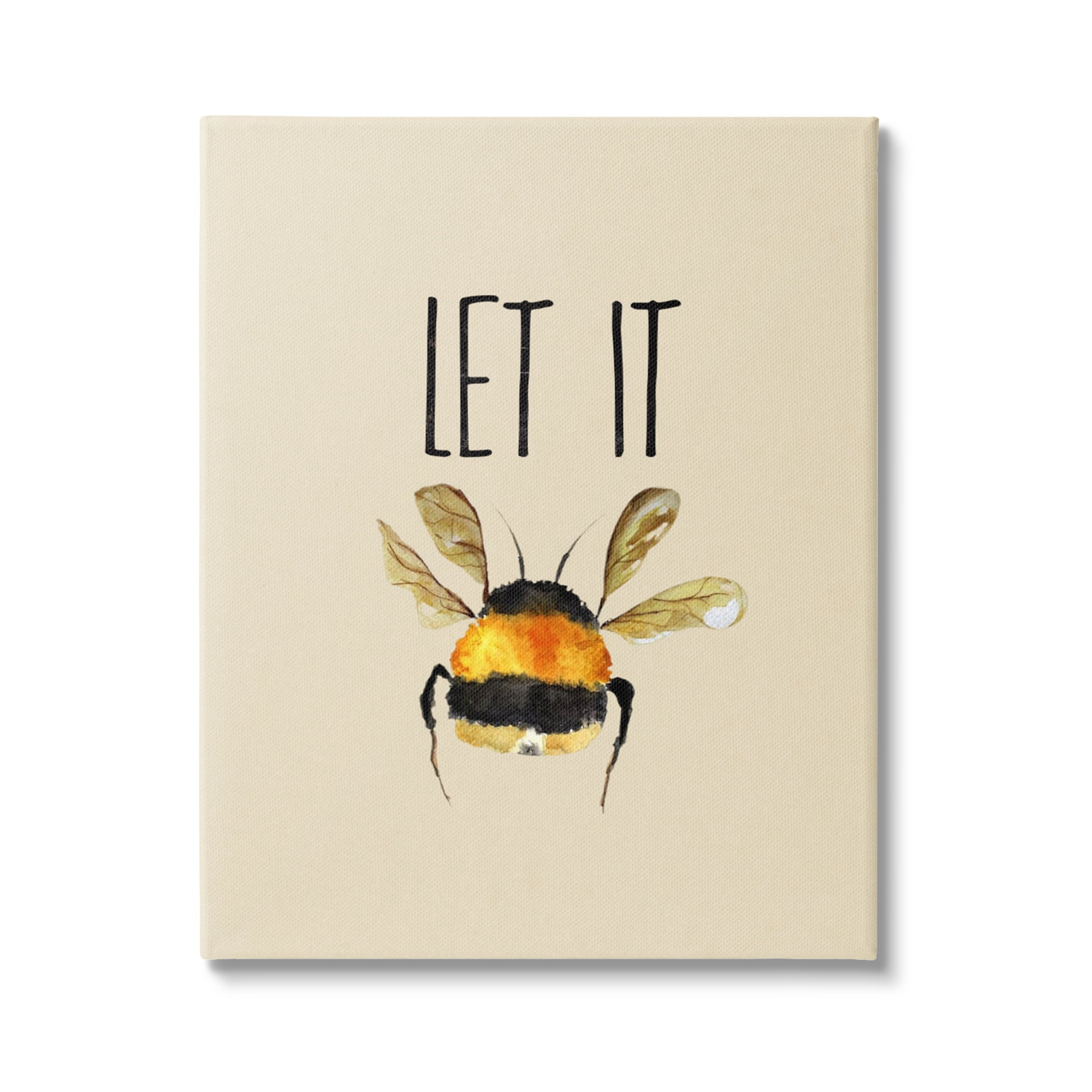 Stupell Industries Let It Bee Insect Animals & Insects Painting Gallery Wrapped Canvas Art Print Wall Art, 16 x 20