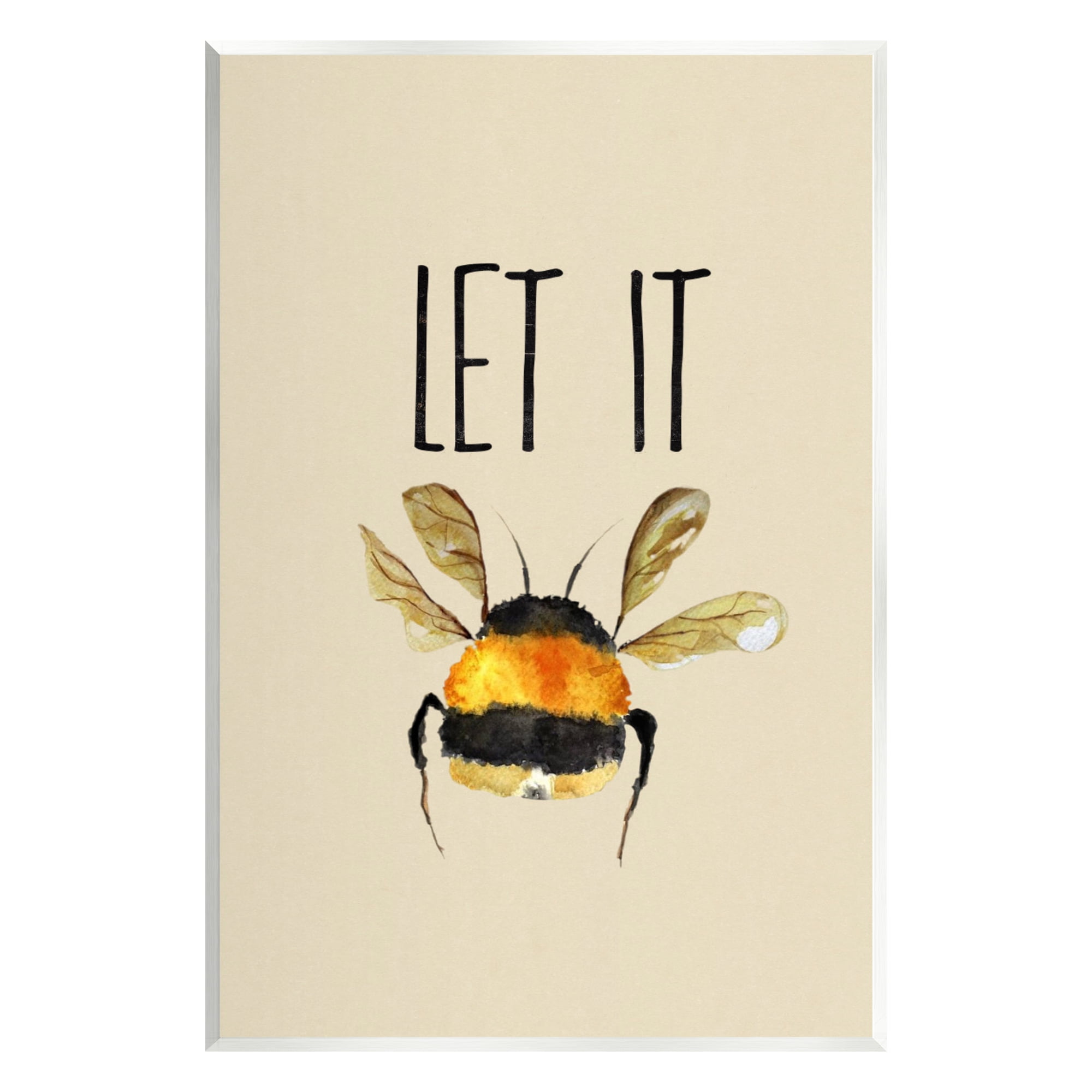 Stupell Industries Let It Bee Insect Animals & Insects Painting Unframed Art Print Wall Art, 13 x 19