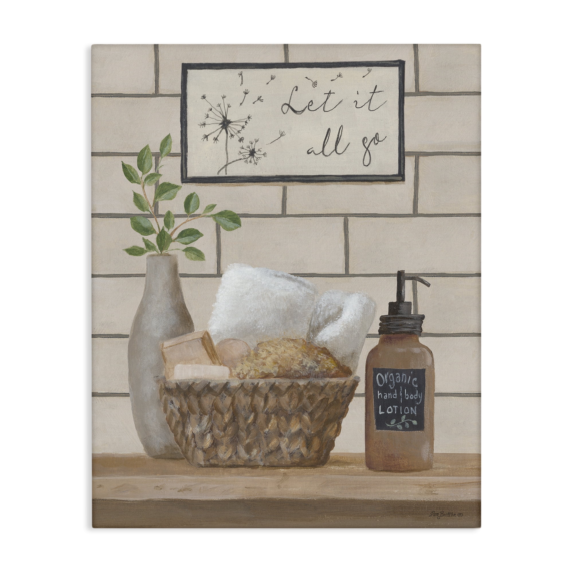 Stupell Industries Let It Go Bath Typography Painting Gallery Wrapped Canvas Art Print Wall Art, 30 x 40