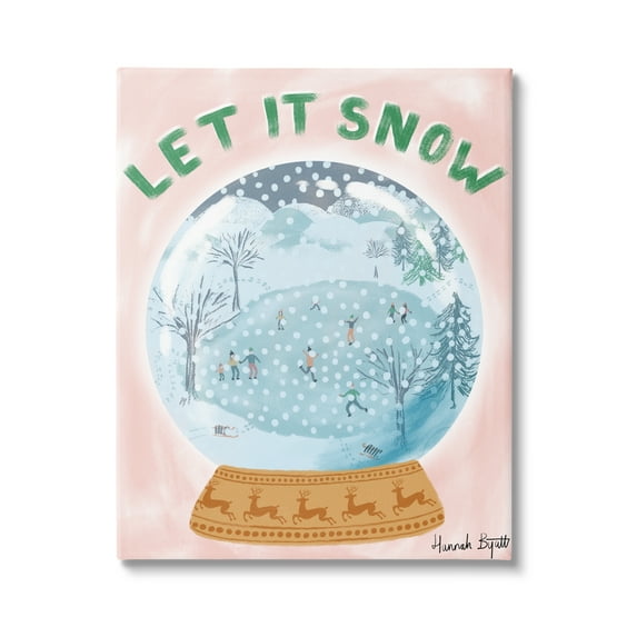 Stupell Industries Let It Snow Globe Holiday Painting Gallery Wrapped Canvas Print Wall Art, 24 x 30
