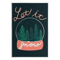 Stupell Industries Let It Snow Seasonal Winter Globe Candy Cane Text Graphic Art Unframed Art Print Wall Art, Design by Dominika Godette