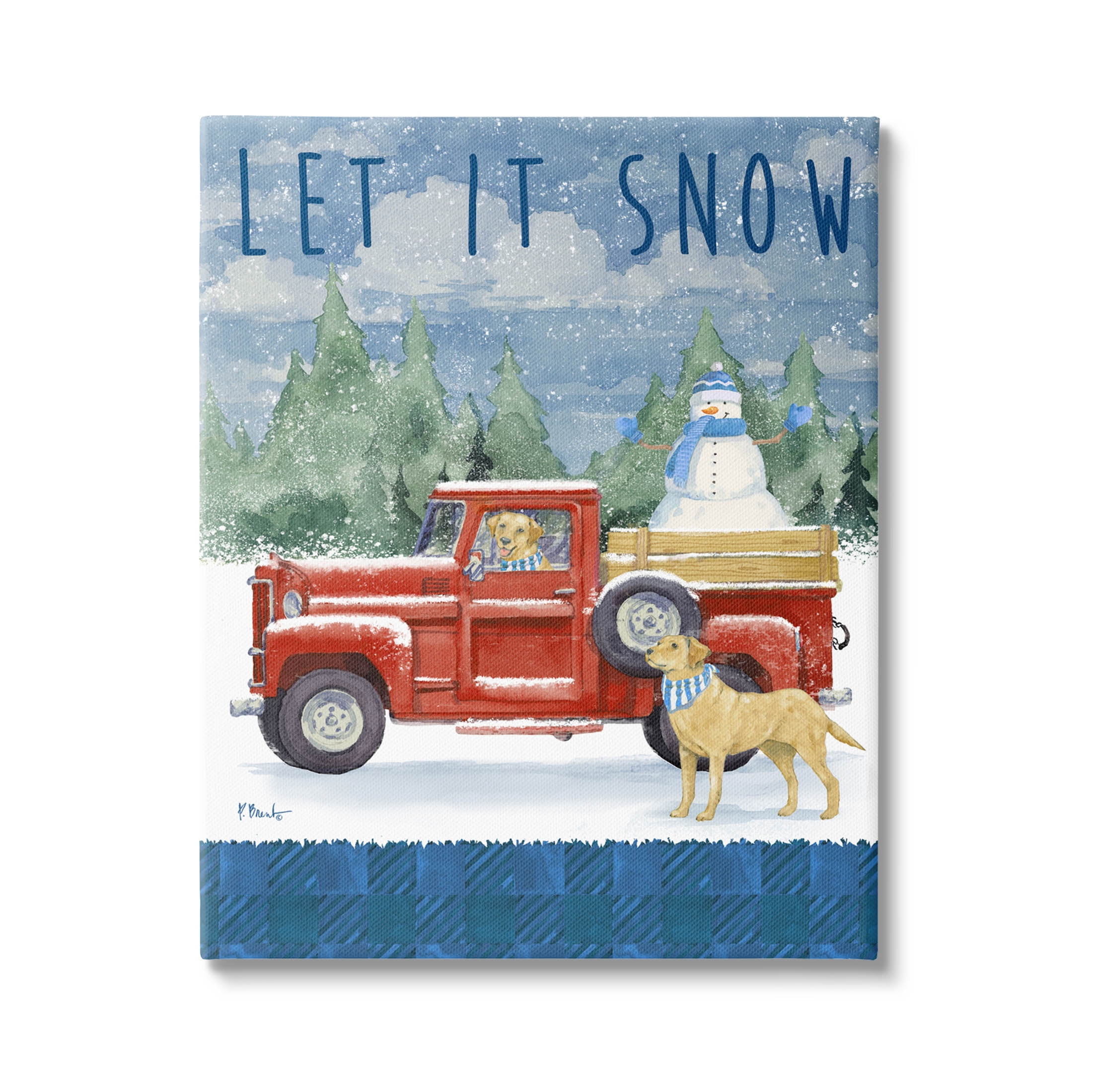 Stupell Industries Let It Snow Winter Dogs Graphic Art Gallery Wrapped Canvas Print Wall Art, Design by Paul Brent