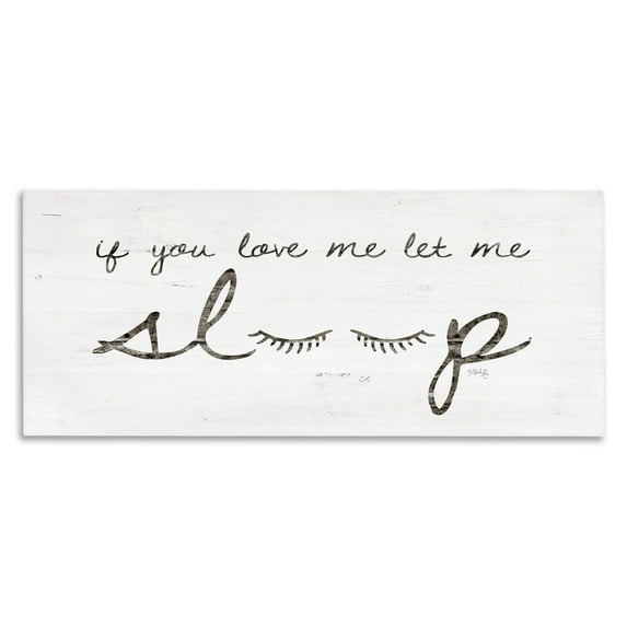 Stupell Industries Let Me Sleep Phrase with Eyelashes Inspirational Painting Gallery Wrapped Canvas Art Print Wall Art, 40 x 17