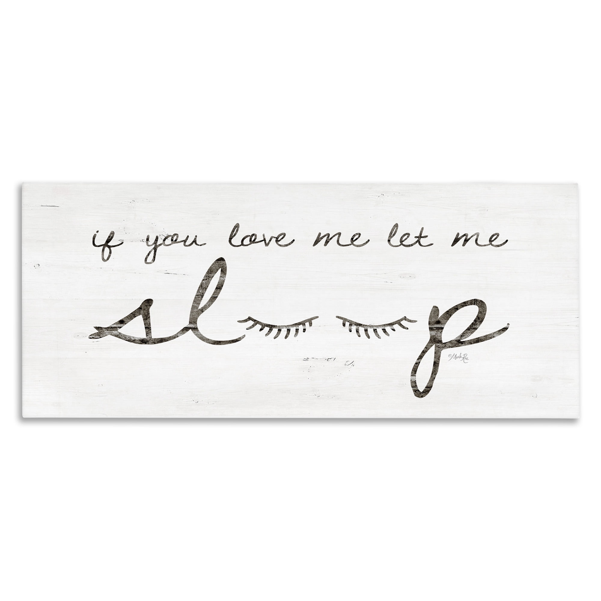 Stupell Industries Let Me Sleep Phrase with Eyelashes Inspirational Painting Gallery Wrapped Canvas Art Print Wall Art, 48 x 20
