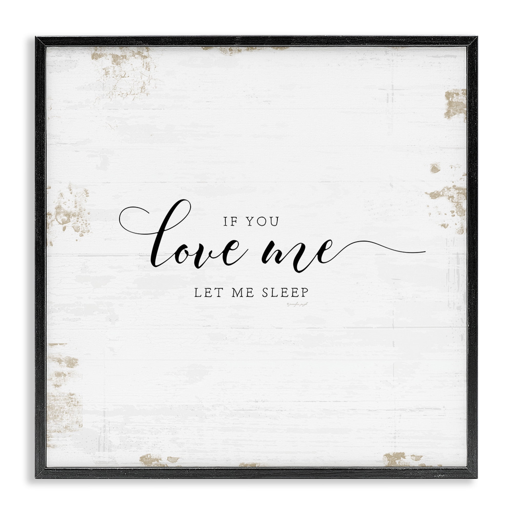Stupell Industries Let Me Sleep Romantic Humor Typography Painting Black Framed Art Print Wall Art, 24 x 24